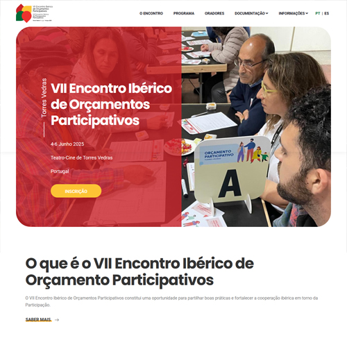 Website VII Encontro Ibérico de Orçamentos Participativos 2025